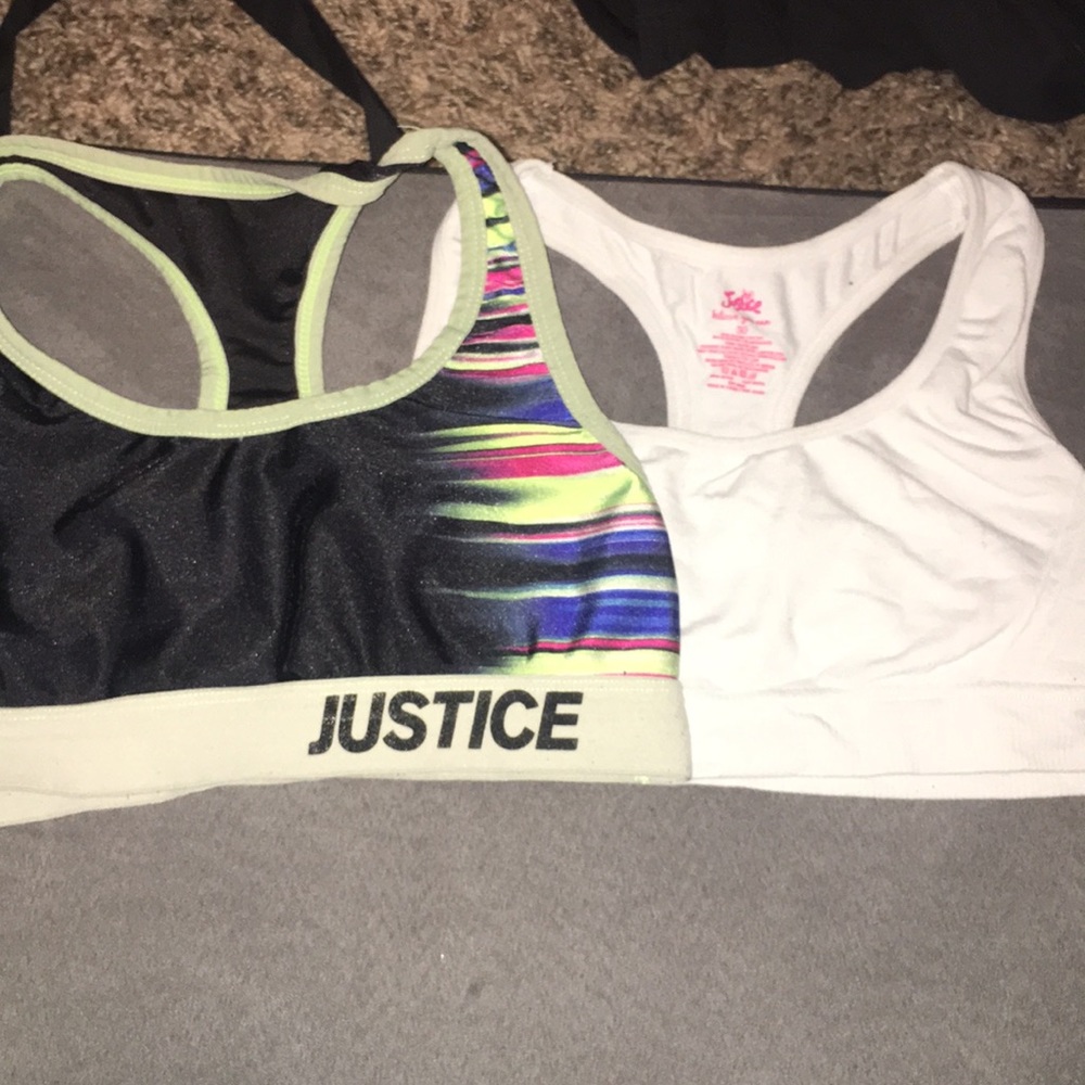 Justice sport bras.